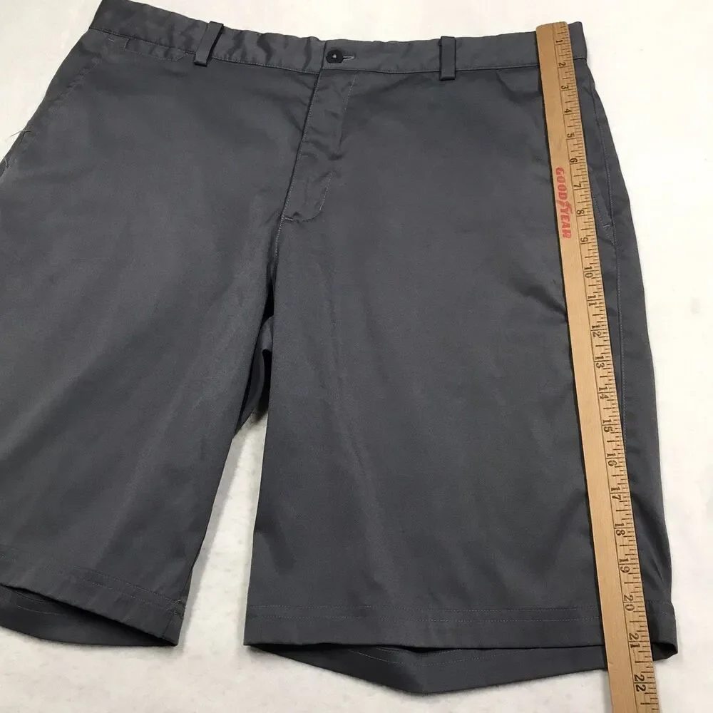 NIKE Golf Tour Performance Shorts Men 36 Gray Dri Fit Stretch Flat Front Chino